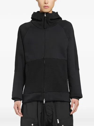 Thom Krom Zip-up Panelled Hoodie In Black