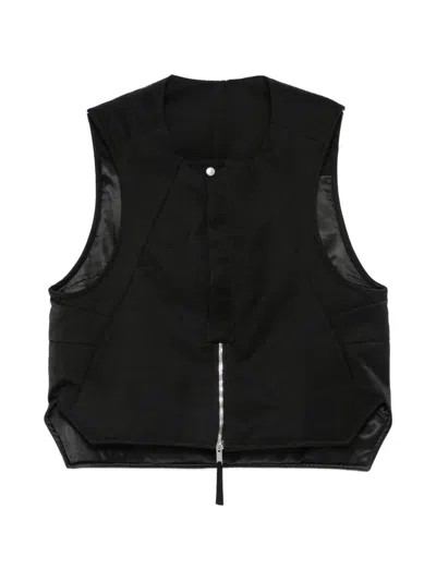 Thom Krom Zip-up Waistcoat In Black