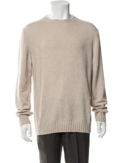 Pre-owned Thom Sweeney Cashmere Crew Neck Pullover In Neutrals