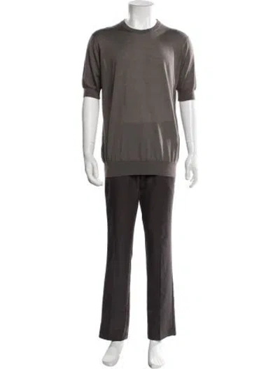 Pre-owned Thom Sweeney Cashmere Crew Neck T-shirt In Grey