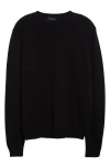 Thom Sweeney Bourette Silk Crewneck Sweater In Black