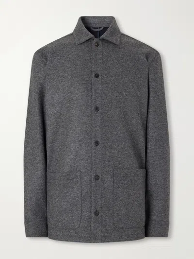 Thom Sweeney Cashmere-blend Overshirt In Gray