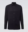 Thom Sweeney Cotton Flannel Shirt In Black