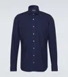 Thom Sweeney Cotton Oxford Shirt In Blue