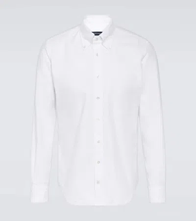 Thom Sweeney Cotton Oxford Shirt In White
