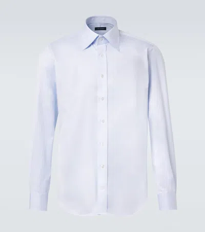 Thom Sweeney Cotton Shirt In Blue