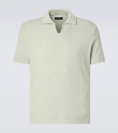 Thom Sweeney Cotton Terry Polo Shirt In Green