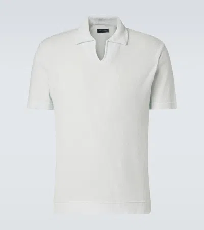 Thom Sweeney Cotton Terry Polo Shirt In White