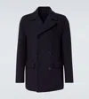 Thom Sweeney Double-breasted Peacoat In Blue