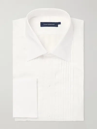 Thom Sweeney Duke Of York Cotton And Tencel-blend Poplin Shirt In White