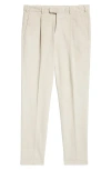 Thom Sweeney Flat Front Cotton Chinos In Neutral