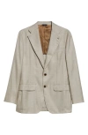 Thom Sweeney Glen Plaid Cashmere & Silk Sport Coat In Oat Check