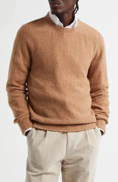 Thom Sweeney Handmade Felted Merino Wool & Cashmere Blend Sweater In Brown