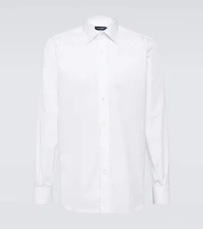 Thom Sweeney Lecce Cotton Poplin Shirt In White