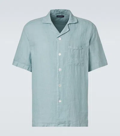 Thom Sweeney Linen Shirt In Blue