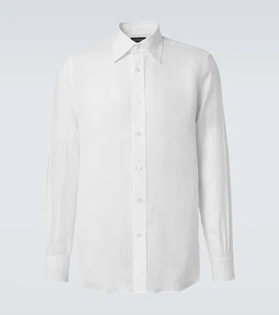 Thom Sweeney Linen Shirt In White