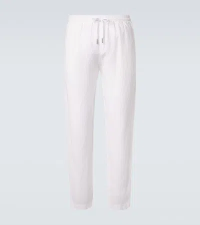 Thom Sweeney Linen Straight Pants In Multi