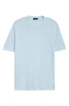 Thom Sweeney Linen Stretch Jersey T-shirt In Blue
