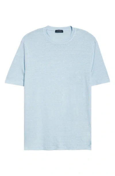 Thom Sweeney Linen Stretch Jersey T-shirt In Blue