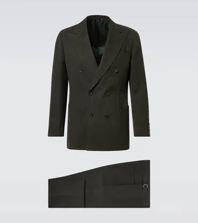 Thom Sweeney Linen Suit In Green