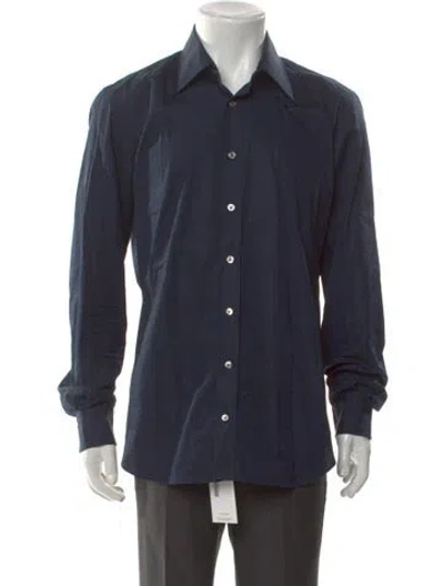 Pre-owned Thom Sweeney Long Sleeve Dress Shirt In Blue