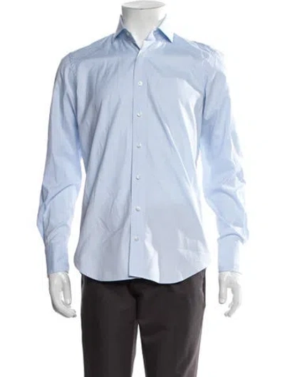Pre-owned Thom Sweeney Long Sleeve Dress Shirt In Blue