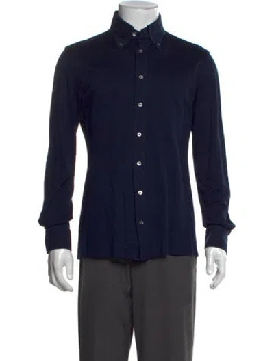 Pre-owned Thom Sweeney Long Sleeve Dress Shirt In Blue