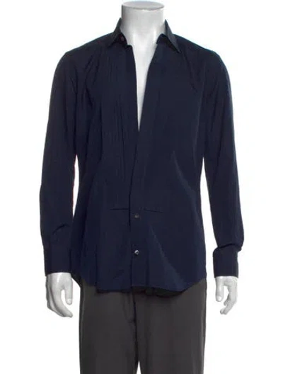 Pre-owned Thom Sweeney Long Sleeve Dress Shirt In Blue