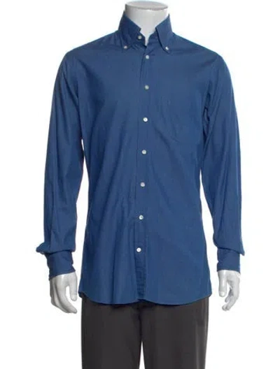 Pre-owned Thom Sweeney Long Sleeve Dress Shirt In Blue