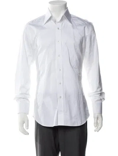 Pre-owned Thom Sweeney Long Sleeve Dress Shirt In White