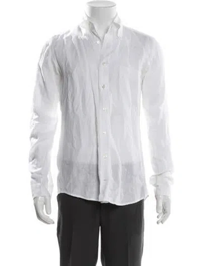 Pre-owned Thom Sweeney Long Sleeve Dress Shirt In White
