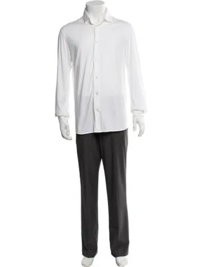 Pre-owned Thom Sweeney Long Sleeve Dress Shirt In White