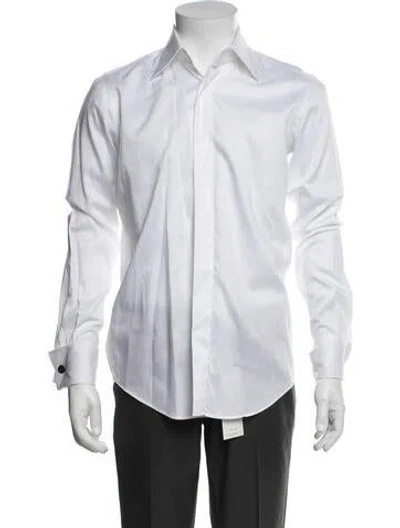 Pre-owned Thom Sweeney Long Sleeve Dress Shirt In White
