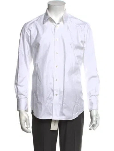 Pre-owned Thom Sweeney Long Sleeve Dress Shirt In White