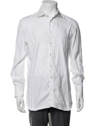 Pre-owned Thom Sweeney Long Sleeve Dress Shirt In White