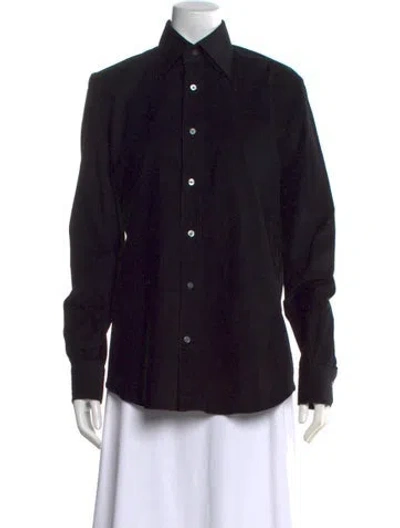 Pre-owned Thom Sweeney Long Sleeve Shirt In Black