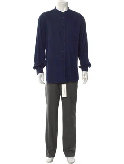 Pre-owned Thom Sweeney Long Sleeve Shirt In Blue