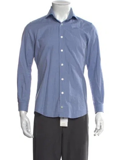 Pre-owned Thom Sweeney Long Sleeve Shirt In Blue