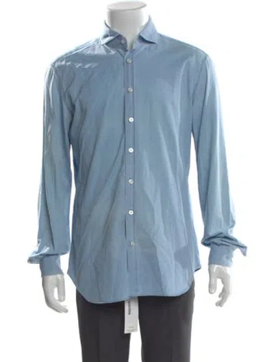 Pre-owned Thom Sweeney Long Sleeve Shirt In Blue