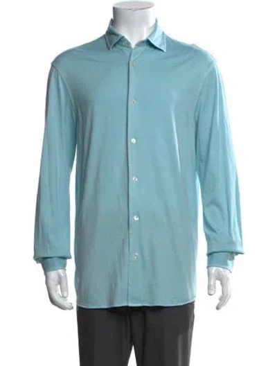 Pre-owned Thom Sweeney Long Sleeve Shirt In Blue