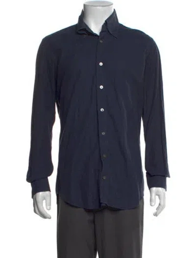 Pre-owned Thom Sweeney Long Sleeve Shirt In Blue
