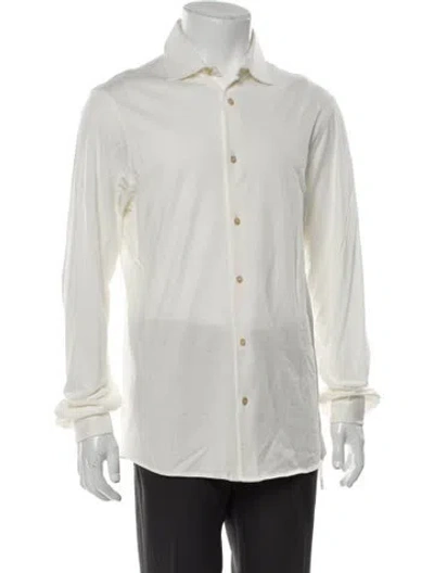 Pre-owned Thom Sweeney Long Sleeve Shirt In White