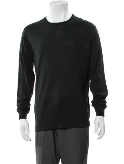 Pre-owned Thom Sweeney Merino Wool Crew Neck Pullover In Black