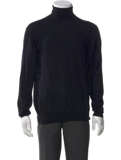 Pre-owned Thom Sweeney Merino Wool Turtleneck Pullover In Black