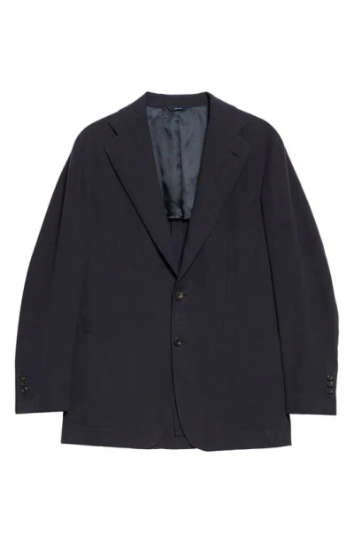 Thom Sweeney Notched Lapel Linen Sport Coat In Navy