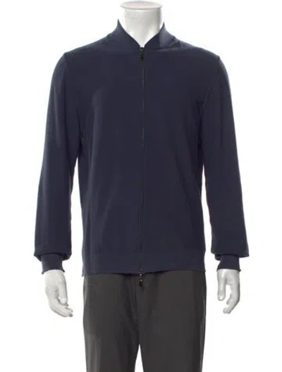 Pre-owned Thom Sweeney Open Front Long Sleeve Cardigan In Blue