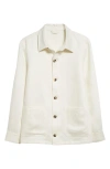Thom Sweeney Patch Pocket Linen Overshirt In White