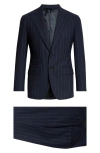 THOM SWEENEY THOM SWEENEY PINSTRIPE STRUCTURED WOOL SUIT