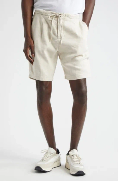 Thom Sweeney Open-collar Cotton-blend Polo Shirt In Neutrals