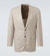 Thom Sweeney Prince Of Wales Check Cashmere-blend Blazer In Neutral